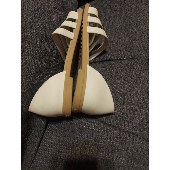 Crocs Sandals Tulum White Tan Womens Size 8 Strappy Flats Comfort Vacation - Picture 7 of 10